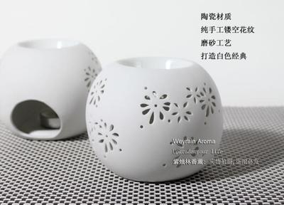 【圓形鏤空 白色陶瓷香熏爐/香熏燈/精油燈 磨砂表面 蠟燭燈】價格,廠家,圖片,空氣清新劑,深圳市羅湖區筍崗工藝禮品城紫燭林工藝品店-