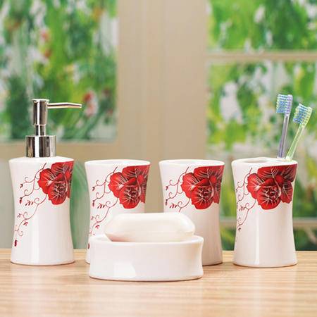 紅兔子 紅玫瑰衛(wèi)浴五件套衛(wèi)浴套件套裝衛(wèi)浴 陶瓷浴室用品圖片大全 郵樂(lè)官方網(wǎng)站