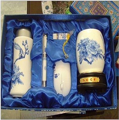 【廠家批發(fā) 中國風國色天香陶瓷鼠標U盤保溫杯筆筒四件套】價格,廠家,圖片,U盤,深圳市睿祥騰科技-